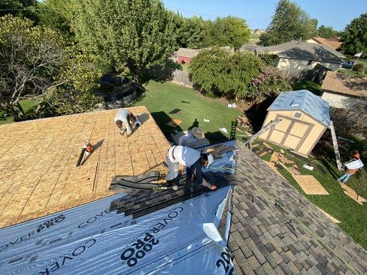 Installation of a new Class 4 Impact Resistant Roof In Norman Oklahoma