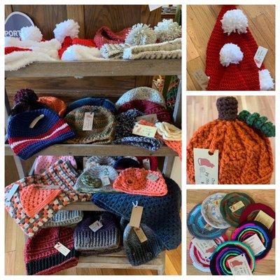 Handmade crochet items by one of our local artists.