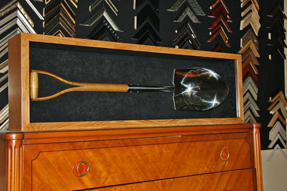 Shadow Box Display Case for Ceremonial Shovel