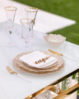 Angie & Alexis Wedding: Snowflake VIP Tableware