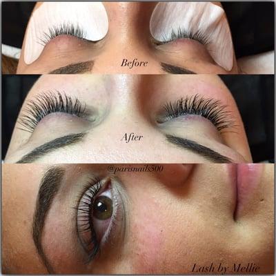 Individual eyelash extensions by Mellie