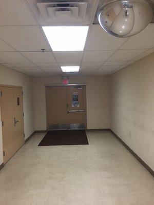 Secure Entrance to General Records Storage Area with Review Rooms shown on left.