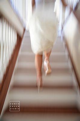 Bride rushing to get ready for the ceremony...