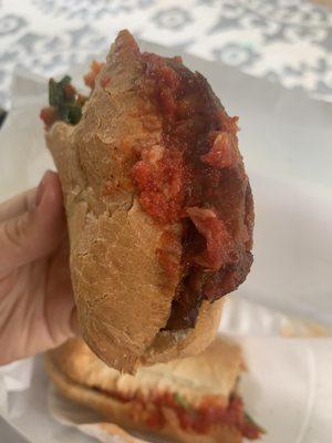 Eggplant parmesan grinder