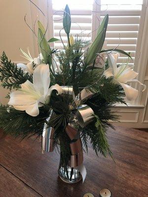 White Lilies to brighten up a Dark Day.