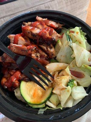 Chicken Teriyaki Bowl with white rice and veggies