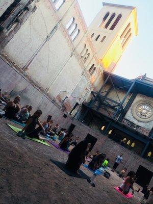 Yoga and Wine event at the downtown Abbey PHX.