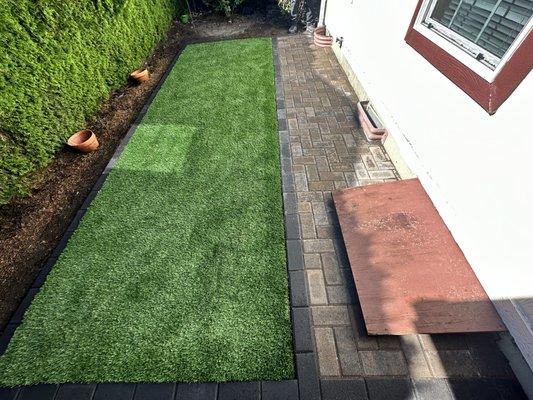 Artificial Turf, Paver Walkway