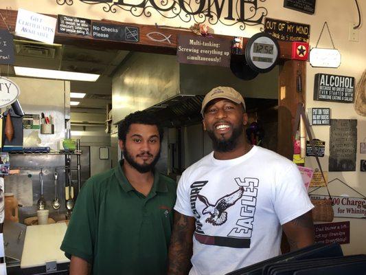 These two sure made us feel welcome! Their food is amazing too! You gotta go see them!