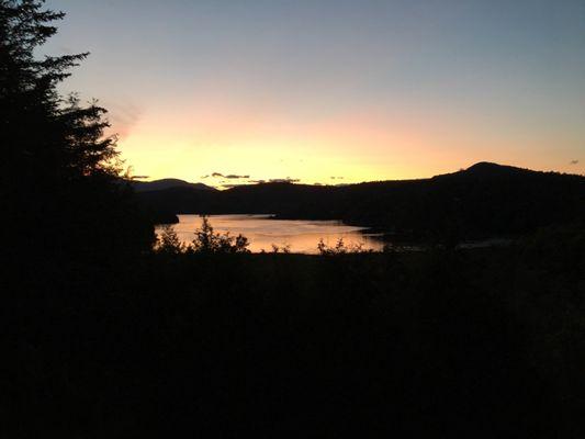 A view of Paradox Lake at dusk.