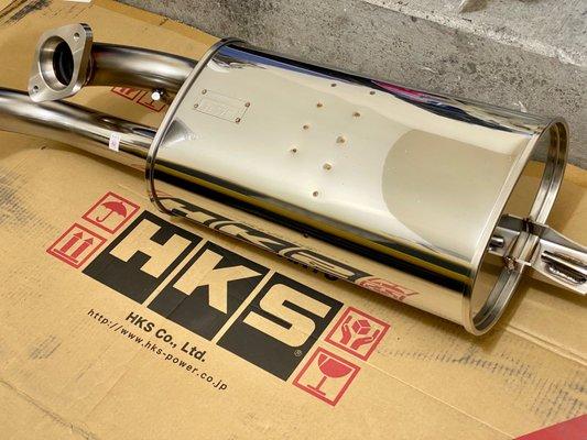 HKS muffler I brought in had no protection wrap but the guys at C&H took that extra step to wrap up the muffler and protect the finish