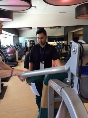 Tony works with patients at FitSteps.