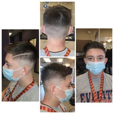 mens hard part fade