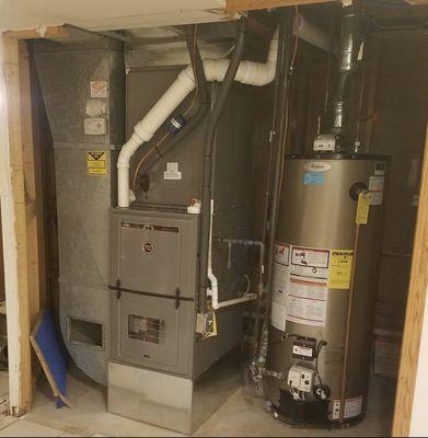 We professionally install and service furnaces, central air systems and hot water tanks.