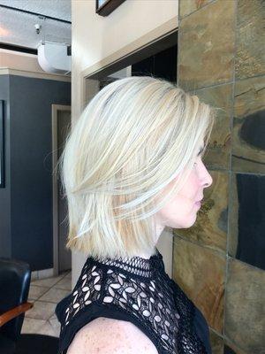 Full Blonde highlights with icy toner