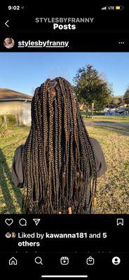 Box-braids medium size, inbox for prices.