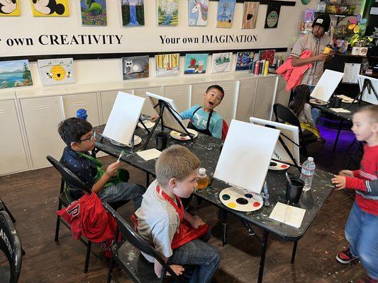 Paint lessons and birthday party