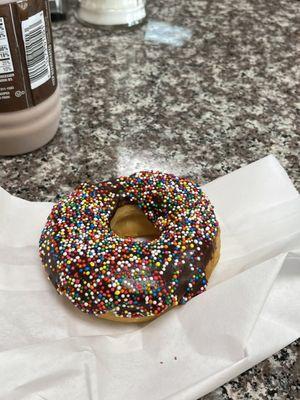 Chocolate glaze with sprinkles