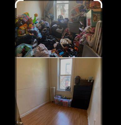 Small room cleaning before and after