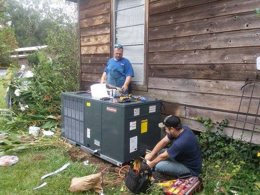 This is a picture of a package unit installed down on Lake Bistineau