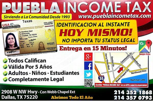 necesitan una identificación contáctenos a (214) 352 - 1868
 pero ahora estamos en una nueva dirección