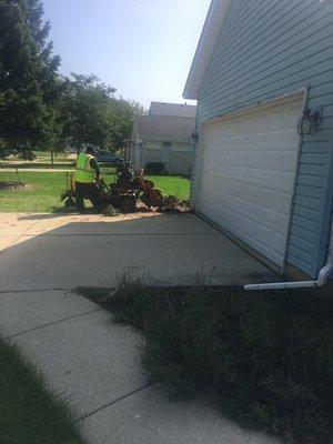 Tree removal and grinding out stump.