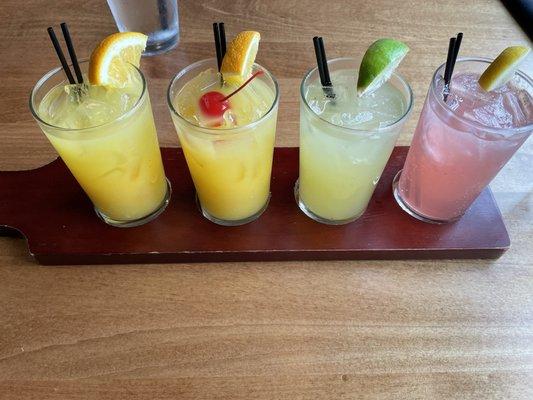 My crush flight: Orange, creamsicle, pineapple and strawberry lemon.