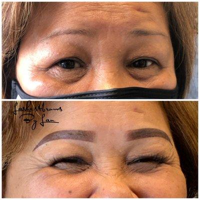 Semi permanent ombré brows