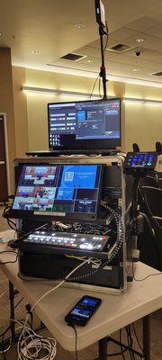 Livestream setup for county agency meeting.