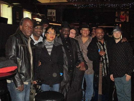 Another great night at HTJ Listening Room. Group photo with band members, club regulars, staff and visiting musicians.