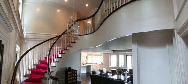 Custom curved stair and landing. All fabricated and installed by RS Schmidt Ent.