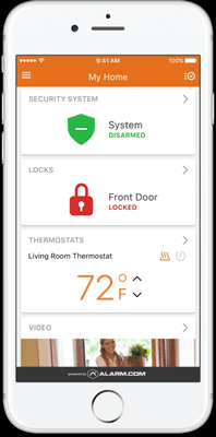 Control your security system, locks and thermostat from anywhere in the world