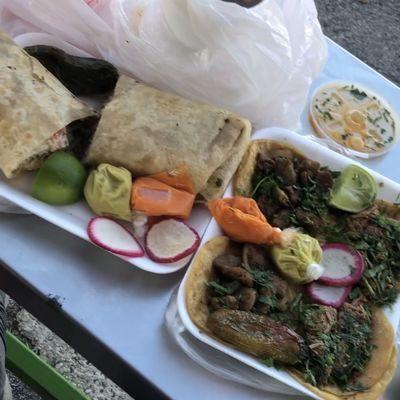 California Burrito & Mini Tacos de Birria y Tripas