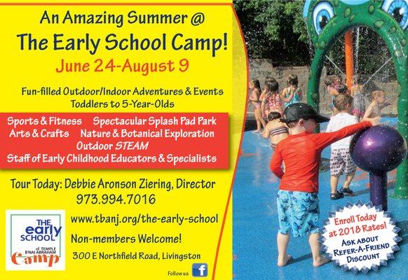 The Early School Camp, with our spectacular Splash Pad Park, is a great place to be for seven weeks during the summer!