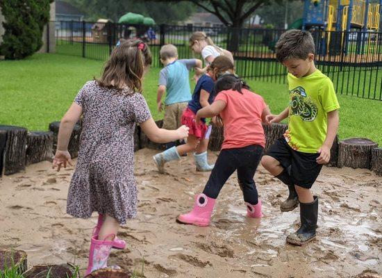 We encourage hands on learning, we believe in kids expressing themselves! Even if it's messy! We have mud kitchens, sandboxes & more!