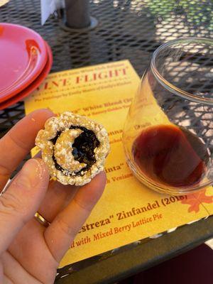 Mini mixed berry pie with wine pairing