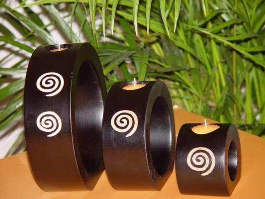 Candle Holder Set Made from Exotic Mango Wood