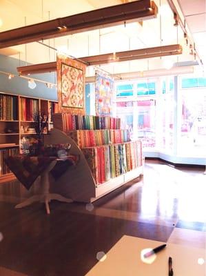 Front portion of the store, a lot of light to look at all those pretty fabrics!