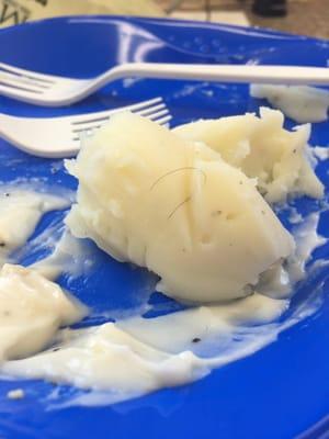 These are the mashed hairy potatoes. Luckily I hadn't dumped gravy over them or I would have never known what I was about to eat.