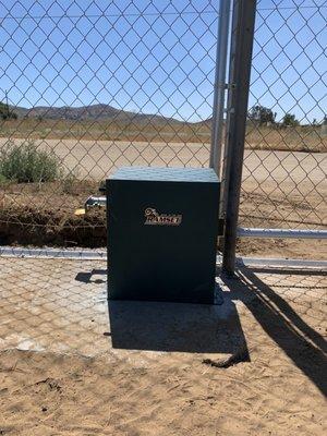 Ramset operator on chain link fence