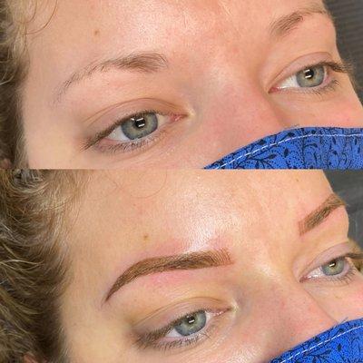 Combination brows, Microblading and shading, permanent makeup