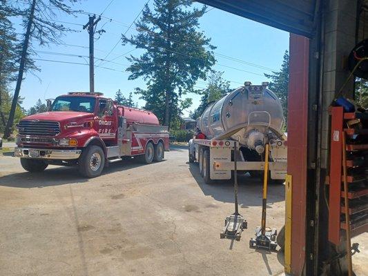 We service our Fire apparatus and county Fleet