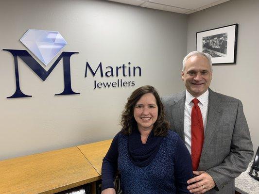 Heather and David Pahl. Owners of Martin Jewellers