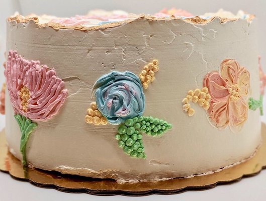 Decorated marble cake