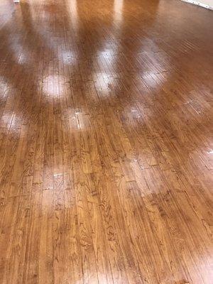 Scrubbing of this Wood Laminate floor made a huge difference!