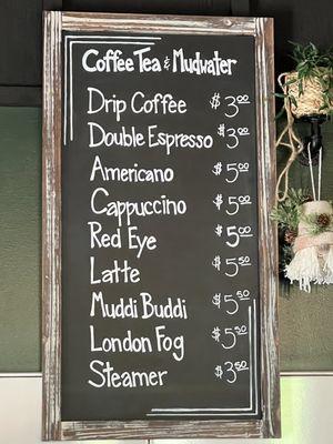 Cafe menu