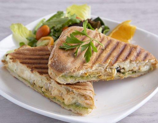 Chicken pesto pressed sandwich