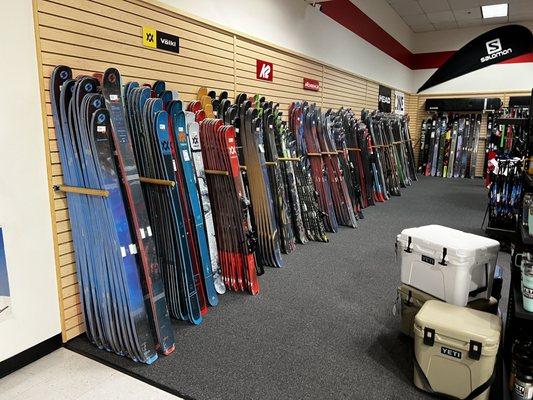 Biggest selection of skis that skiers want