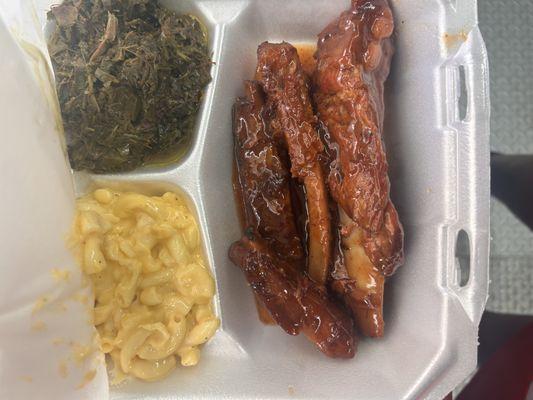 Ribs, Mac n cheese, greens, candied yams, potato salad AND  MORE!!!