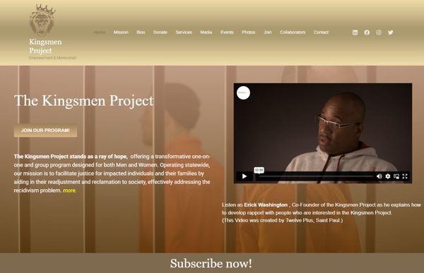 www.thekingsmenproject.org website design for the Kingsmen Project.